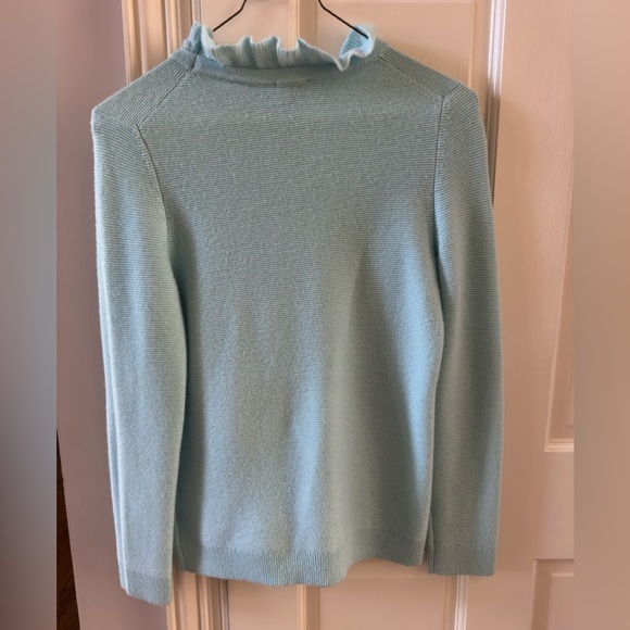 Talbots Teal Ruffled Neck Sweater Soft Knit Timeless Design - Picture 3 of 4